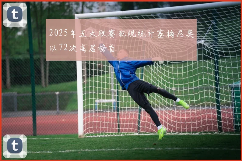 2025年五大联赛犯规统计塞梅尼奥以72次高居榜首